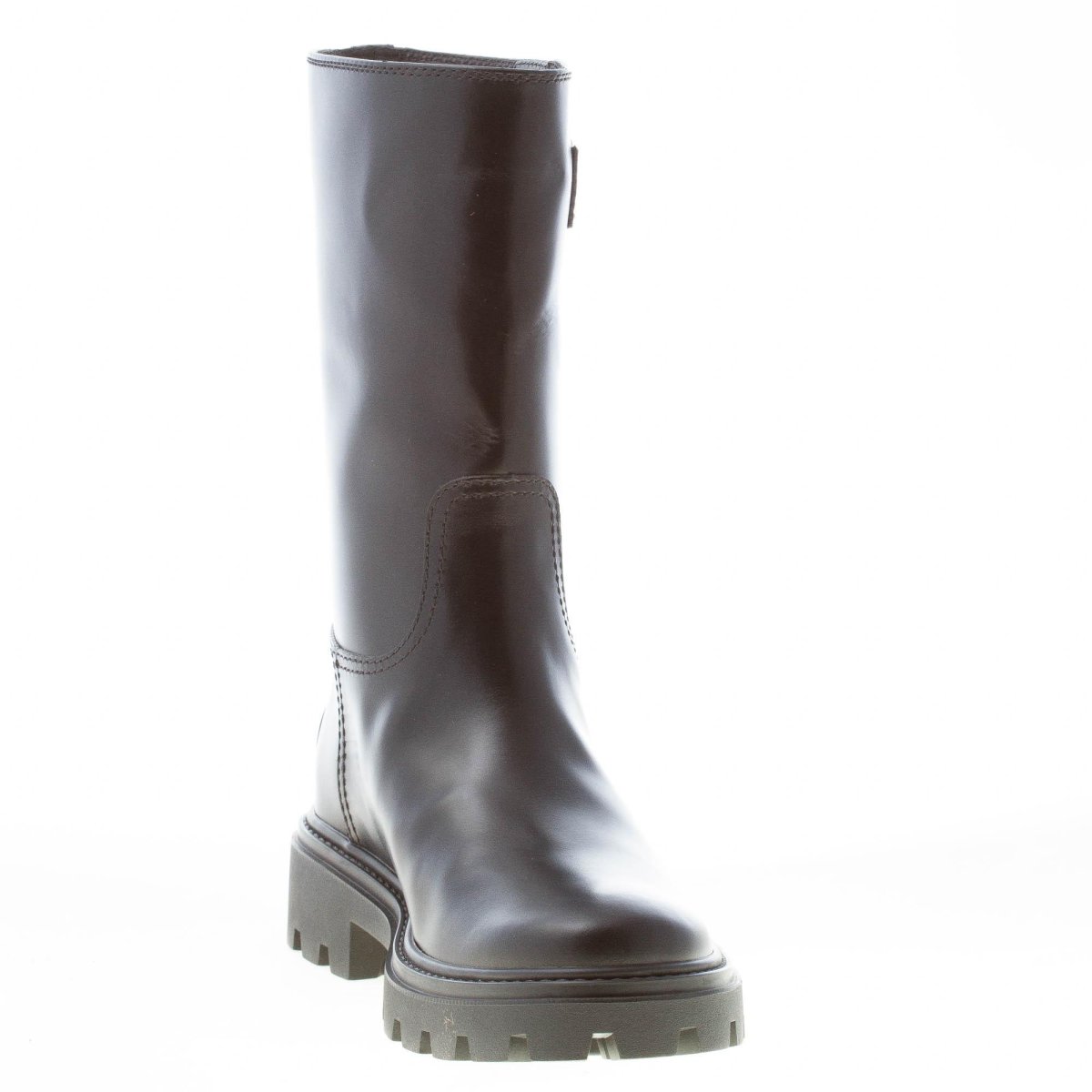 TOD’S donna stivaletto biker in pelle semi-lucida NERO con fibbia oro. Tacco 3 cm - immagine 7