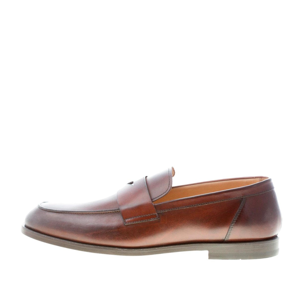 MILLE885 uomo mocassino Milton in pelle BRUCIATO con mascherina. Suola in cuoio