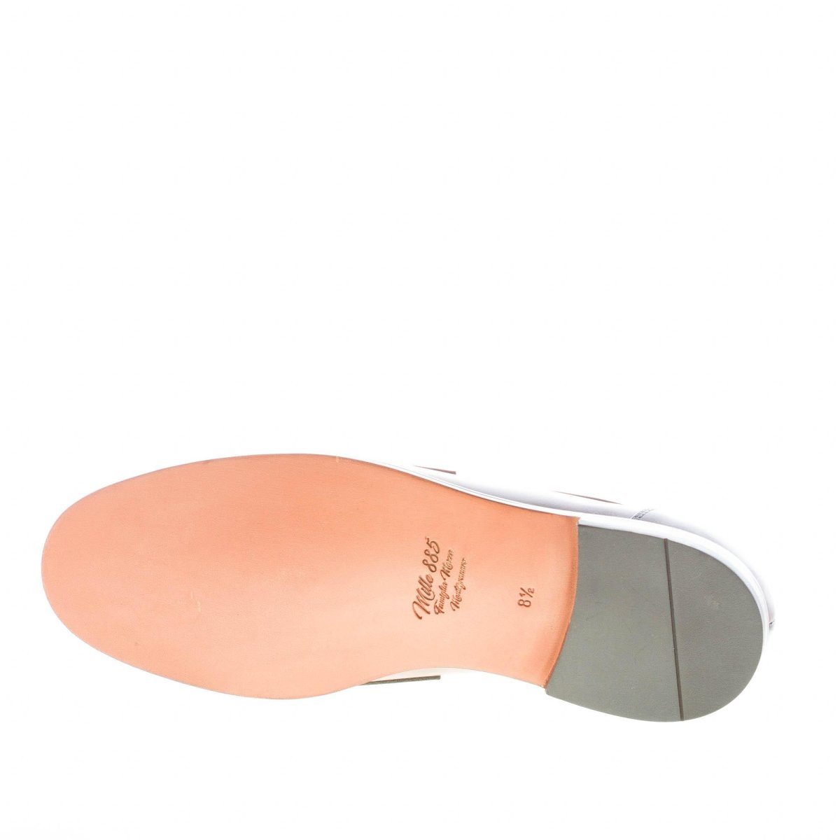 MILLE885 uomo mocassino Milton in pelle BRUCIATO con mascherina. Suola in cuoio - immagine 9