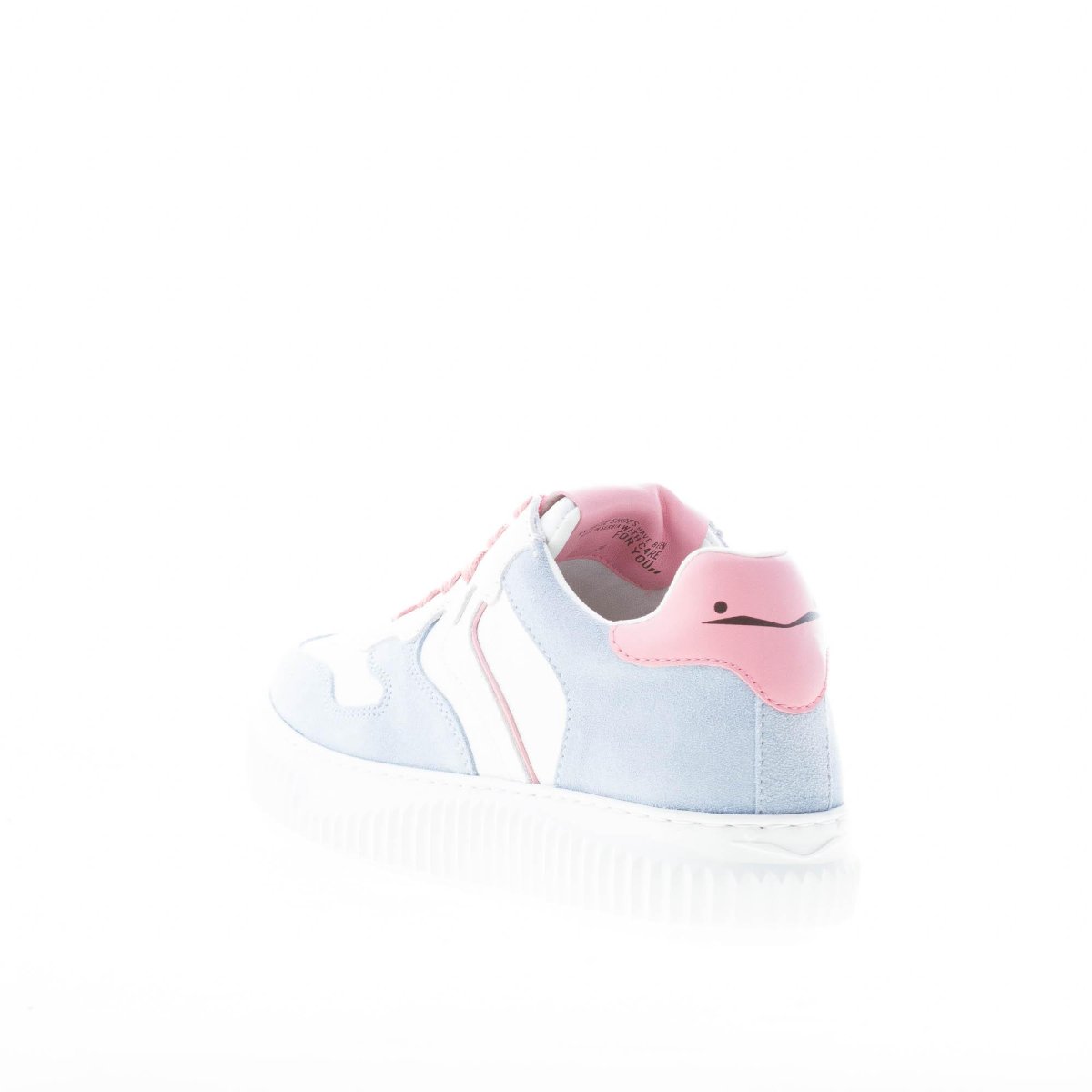 VOILE BLANCHE donna sneaker Laura in pelle BIANCO e camoscio celeste - immagine 4
