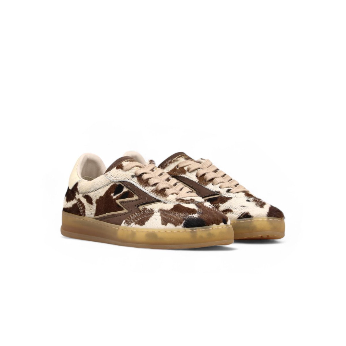 MOACONCEPT donna sneaker Club 120 De Luxe in cavallino stampa MUCCA e marrone - immagine 3