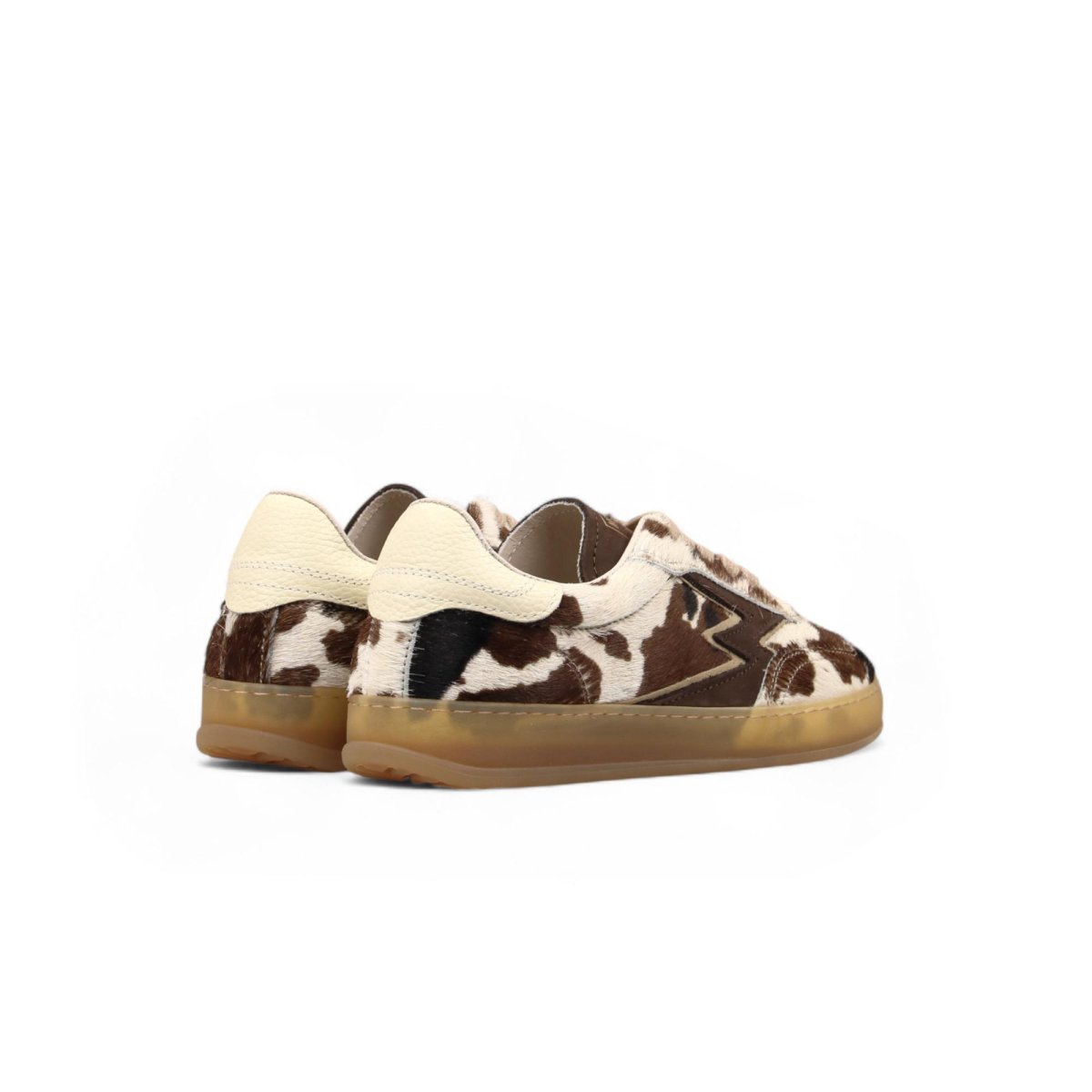 MOACONCEPT donna sneaker Club 120 De Luxe in cavallino stampa MUCCA e marrone - immagine 4