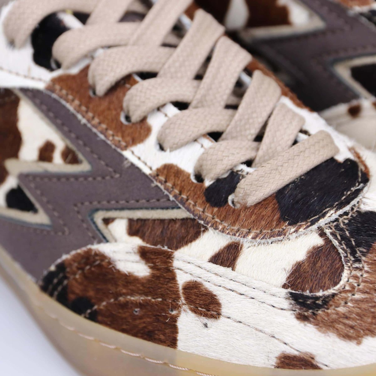 MOACONCEPT donna sneaker Club 120 De Luxe in cavallino stampa MUCCA e marrone - immagine 5