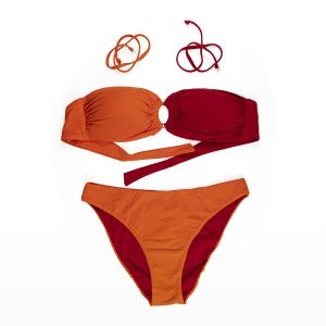 Bikini Fascia Bicolor con Anello e Slip Chiuso FISICO