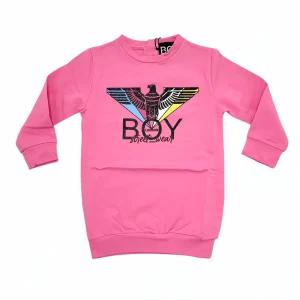 Abito baby in felpa Boy London fluo con logo