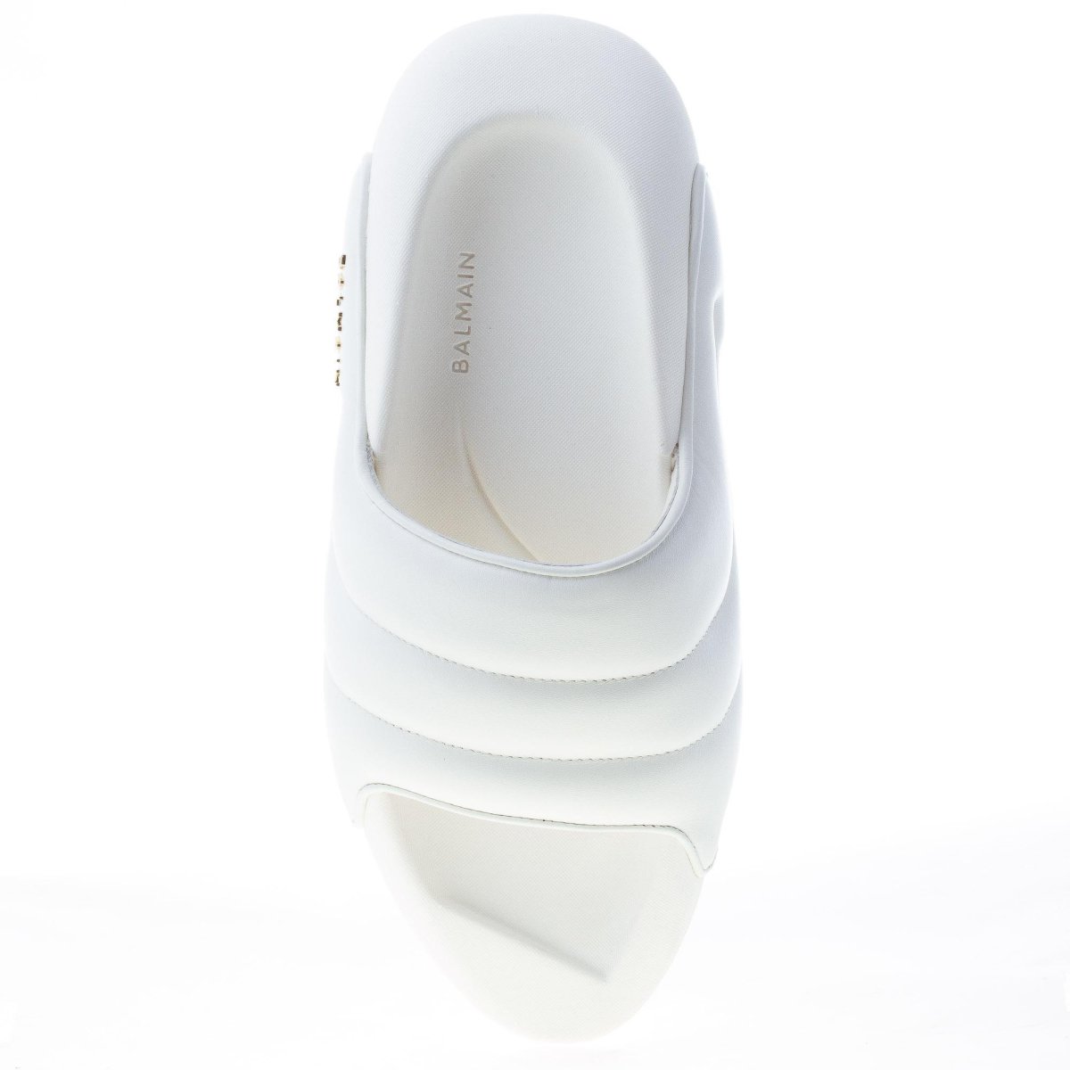 BALMAIN donna sandalo slide B-IT Puffy in pelle BIANCO con maxi platform - immagine 8