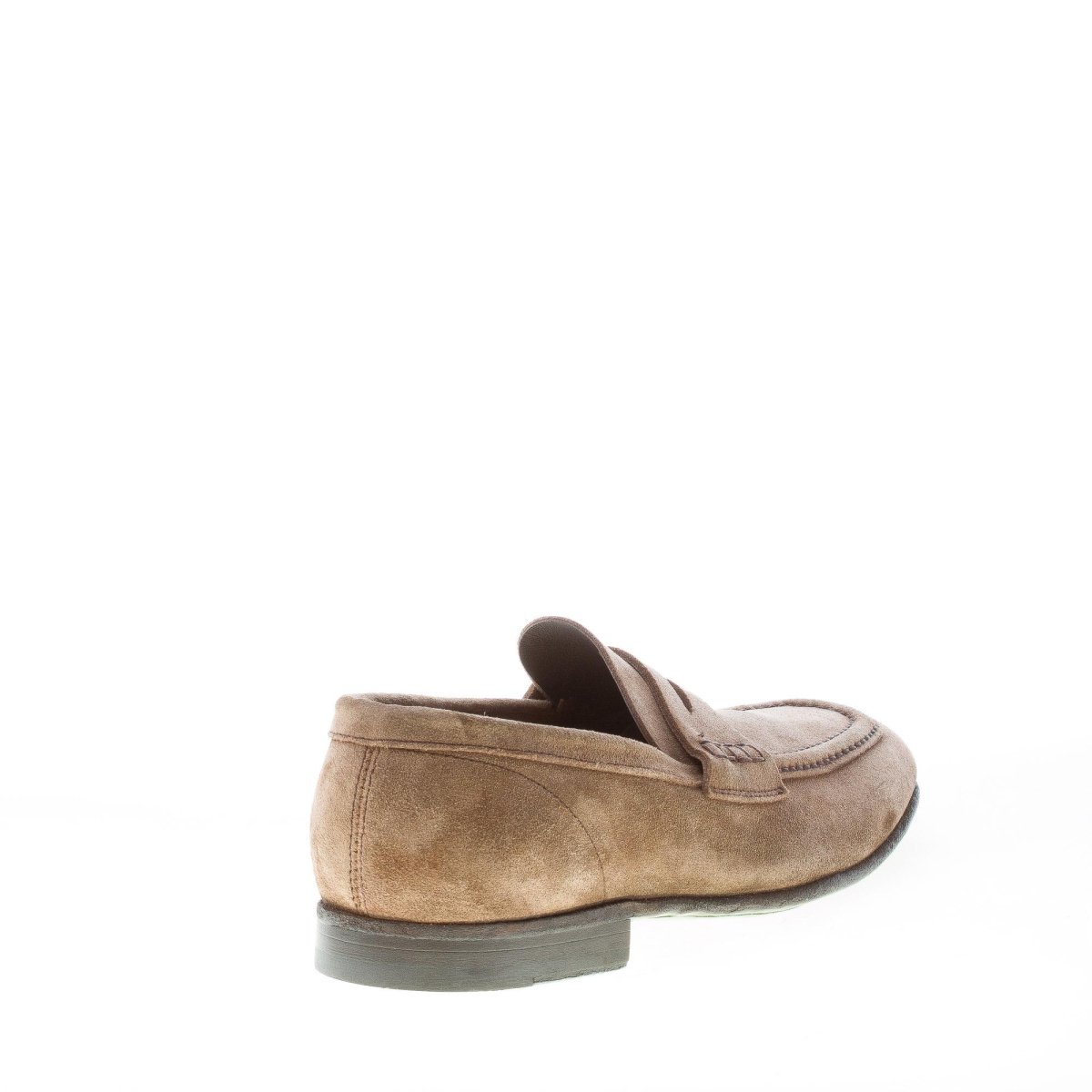 GREEN GEORGE uomo mocassino penny in camoscio BEIGE. Suola cuoio - immagine 4