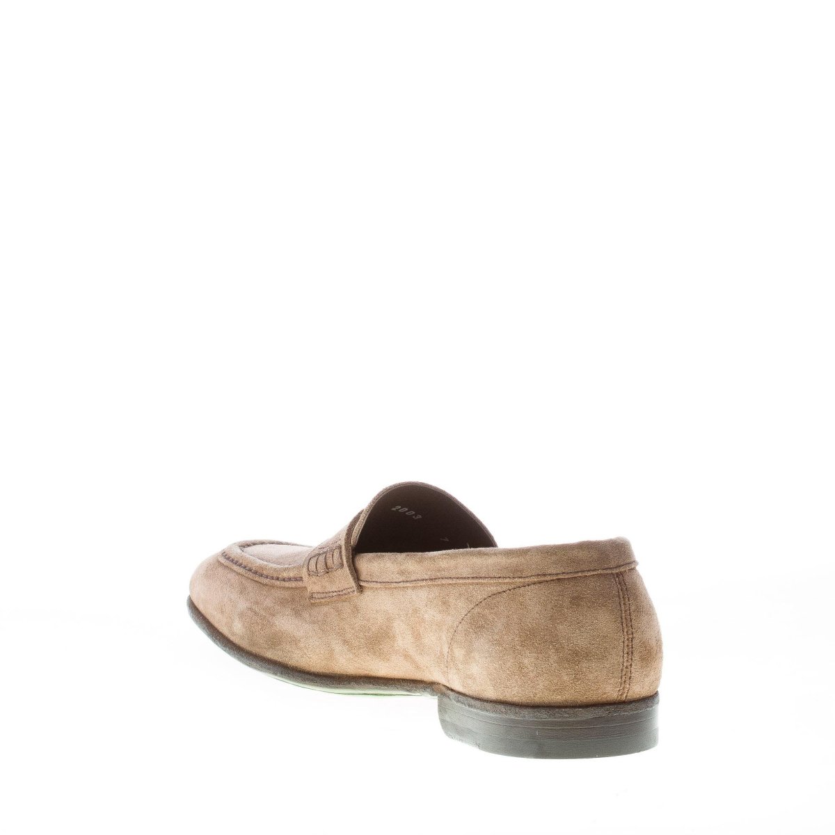 GREEN GEORGE uomo mocassino penny in camoscio BEIGE. Suola cuoio - immagine 5