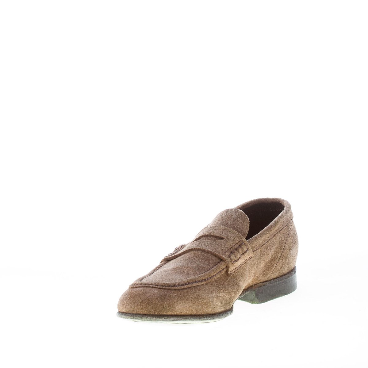 GREEN GEORGE uomo mocassino penny in camoscio BEIGE. Suola cuoio - immagine 7