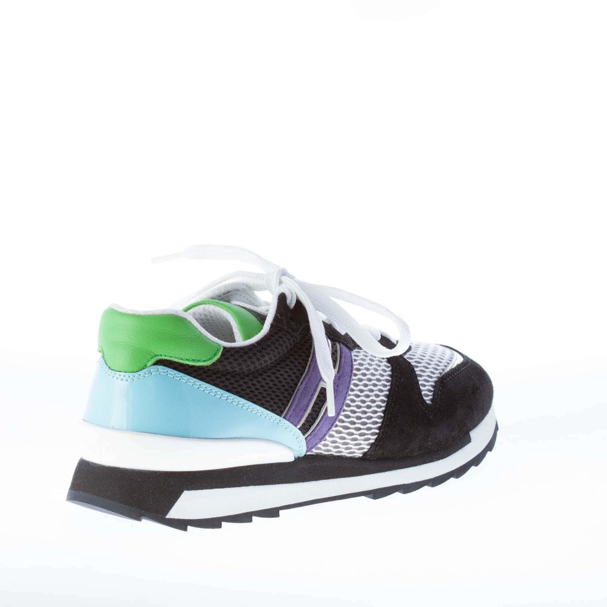 HOGAN donna R261 sneaker MULTICOLORE in camoscio, pelle e tessuto tecnico a rete - immagine 4