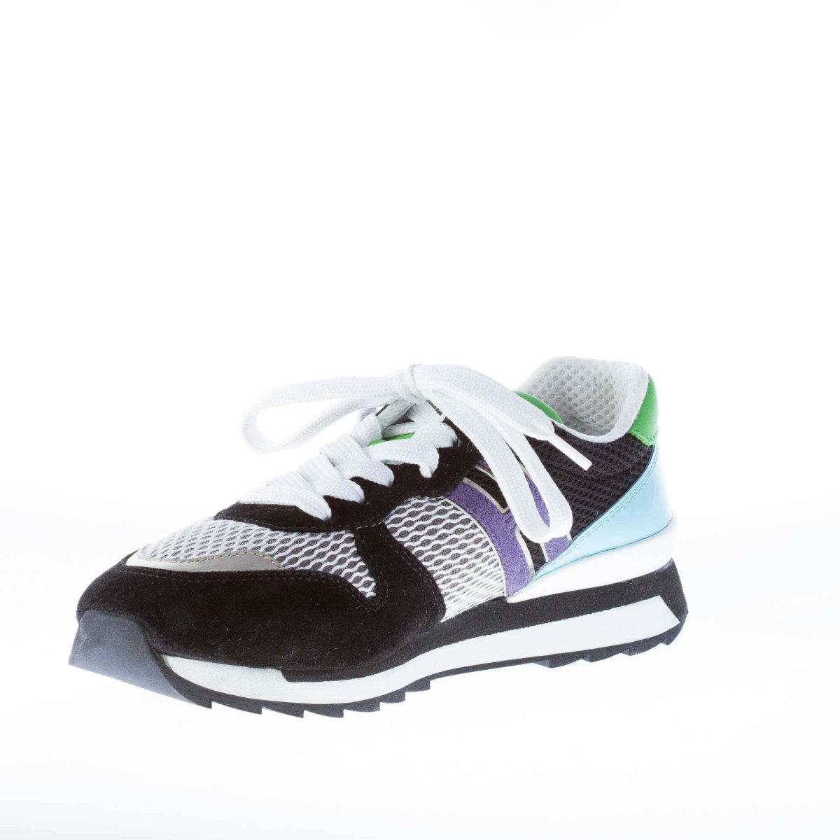 HOGAN donna R261 sneaker MULTICOLORE in camoscio, pelle e tessuto tecnico a rete - immagine 7