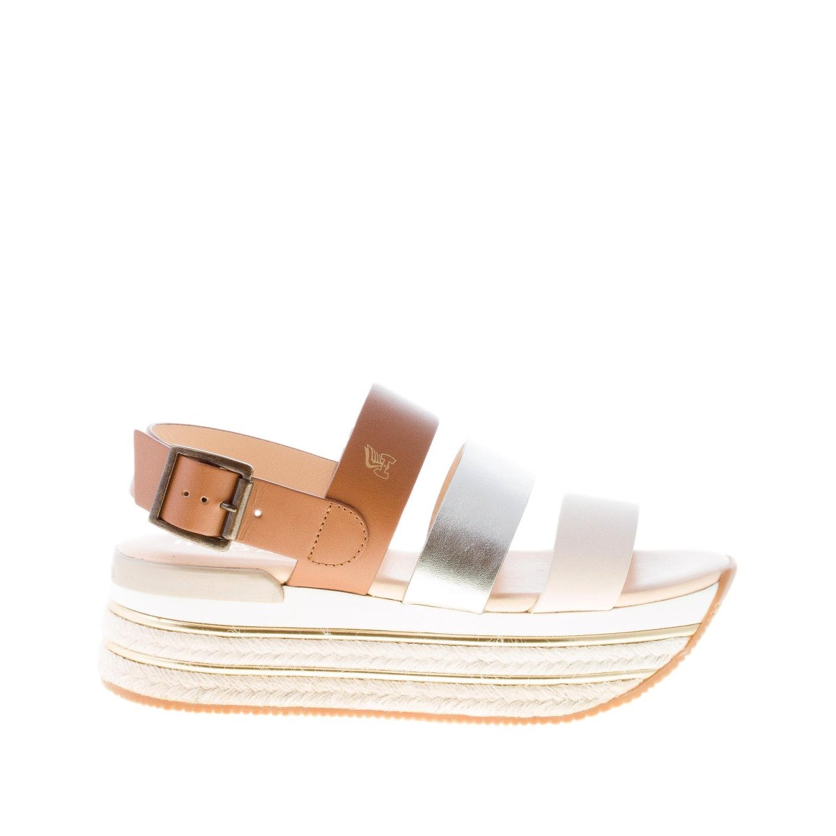 HOGAN donna H430 sandalo con fasce MULTICOLORE e suola Maxi in corda. Tacco 5,5 cm - immagine 2