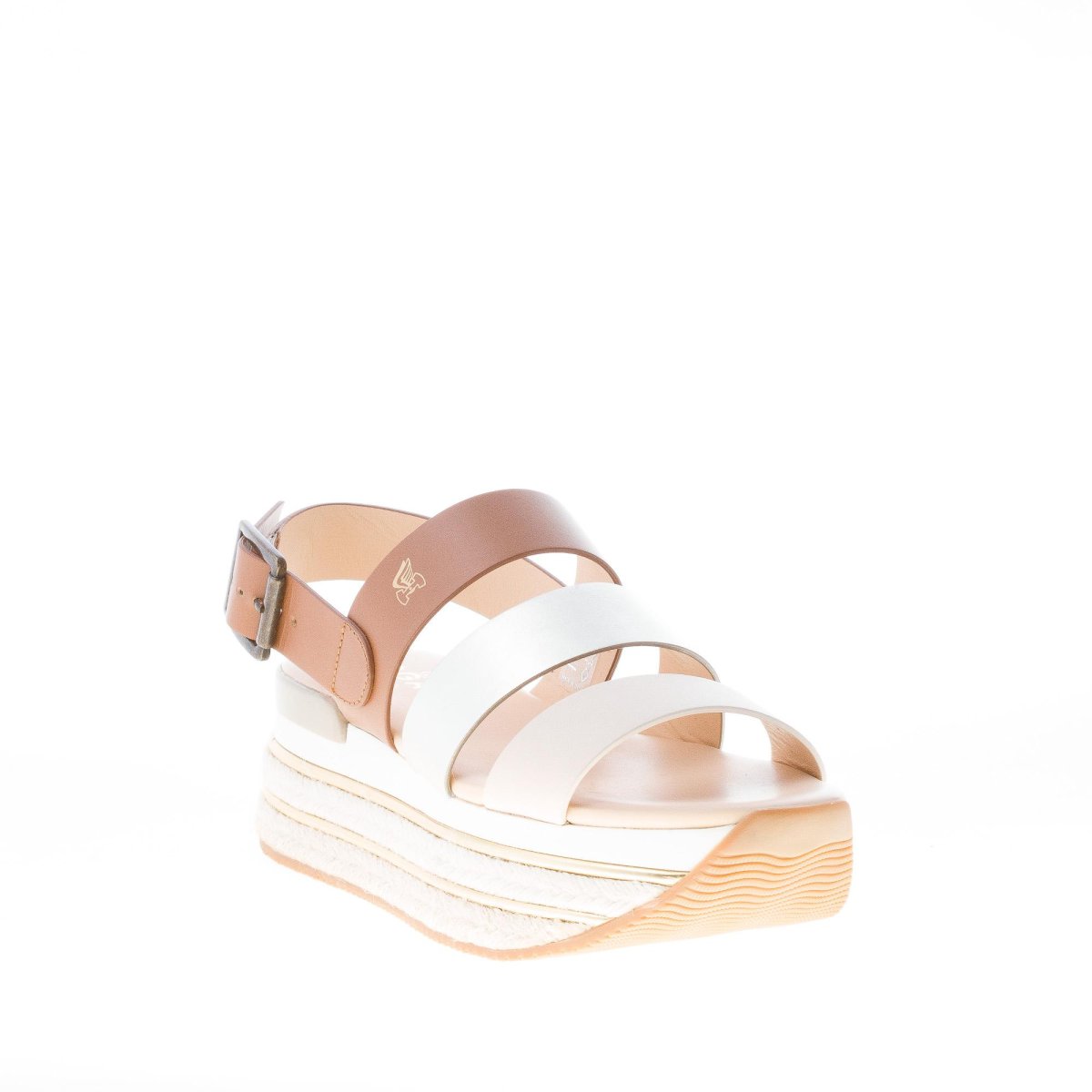 HOGAN donna H430 sandalo con fasce MULTICOLORE e suola Maxi in corda. Tacco 5,5 cm - immagine 3