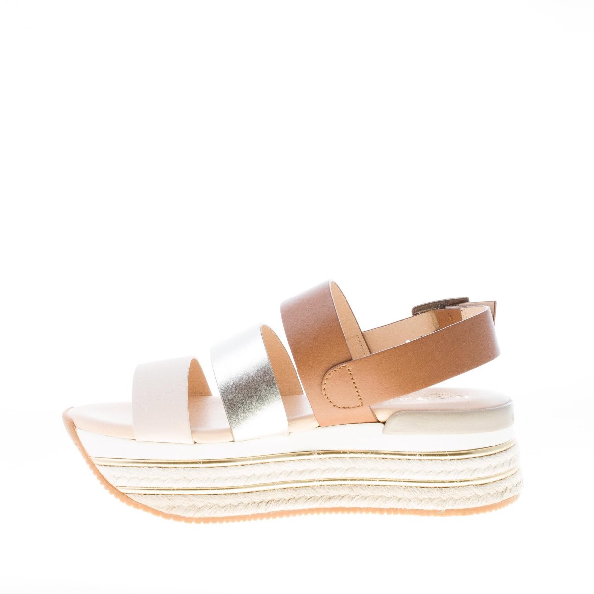 HOGAN donna H430 sandalo con fasce MULTICOLORE e suola Maxi in corda. Tacco 5,5 cm - immagine 6