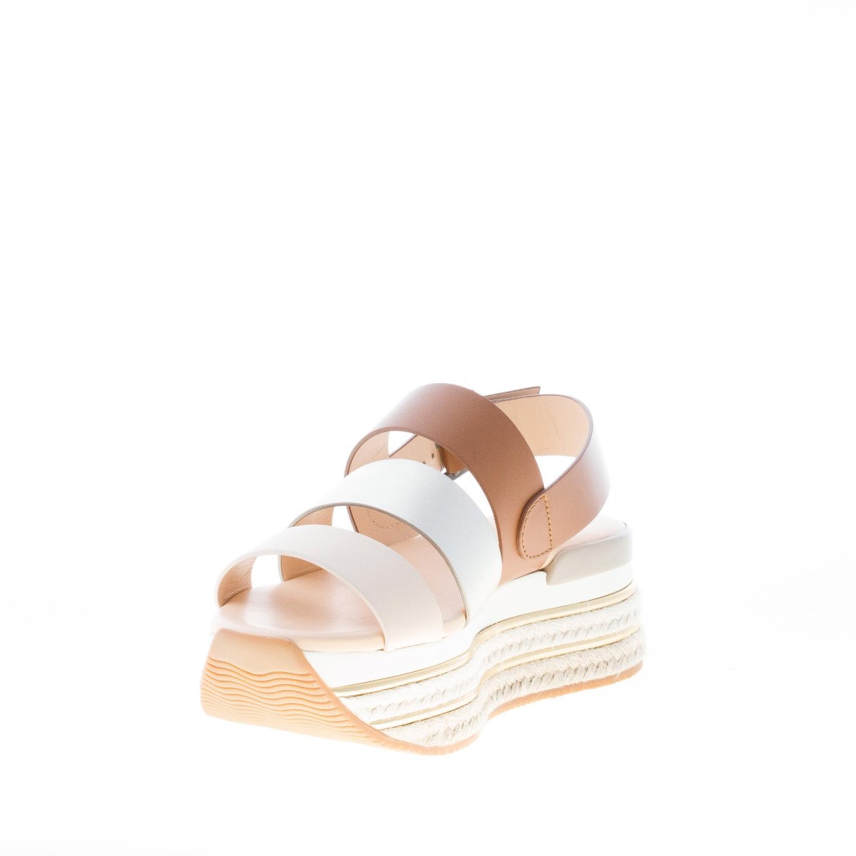 HOGAN donna H430 sandalo con fasce MULTICOLORE e suola Maxi in corda. Tacco 5,5 cm - immagine 7