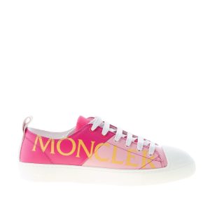 MONCLER donna sneaker Linda in pelle bicolore ROSA con maxi logo