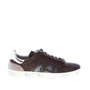 PREMIATA donna sneaker ANDY 4245 in nabuk NERO più camoscio grigio