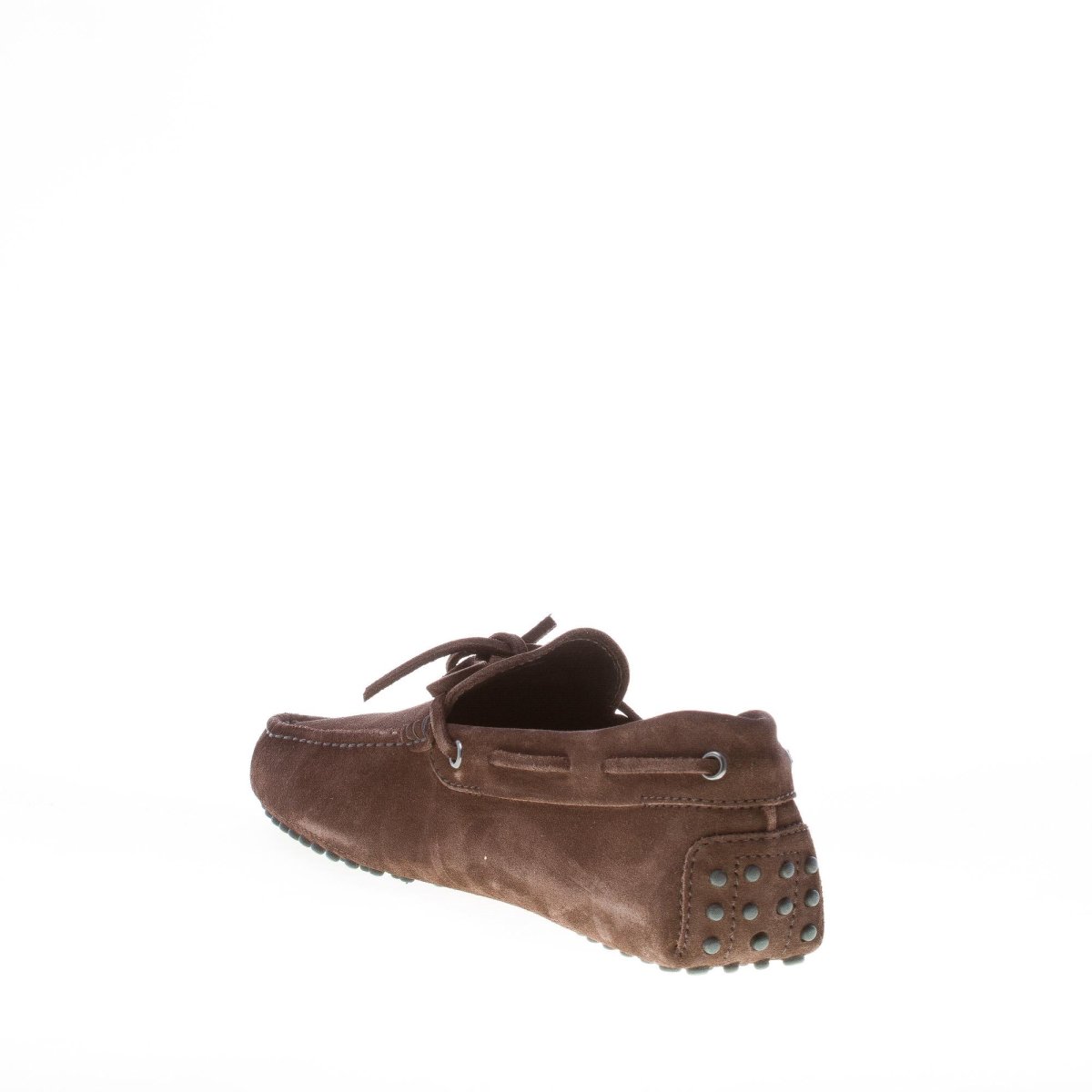 TOD’S uomo mocassino in camoscio TESTA DI MORO con laccetto. Suola gommini - immagine 5
