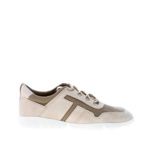 TOD’S uomo sneaker leggera in camoscio e tessuto tecnico BEIGE più verde