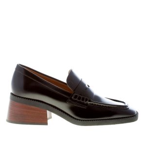 TOD’S donna mocassino in pelle liscia NERO con mascherina. Tacco 5,5
